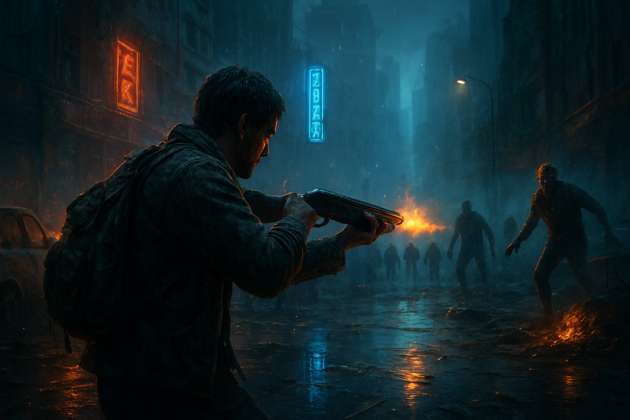 Neon Nightfall - Jabali AI Poster