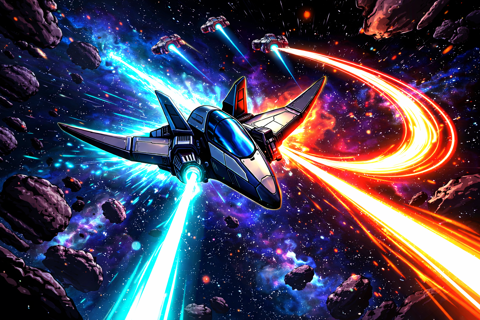 Dual Drag Galaxy Blaster - Instant game by Jabali AI