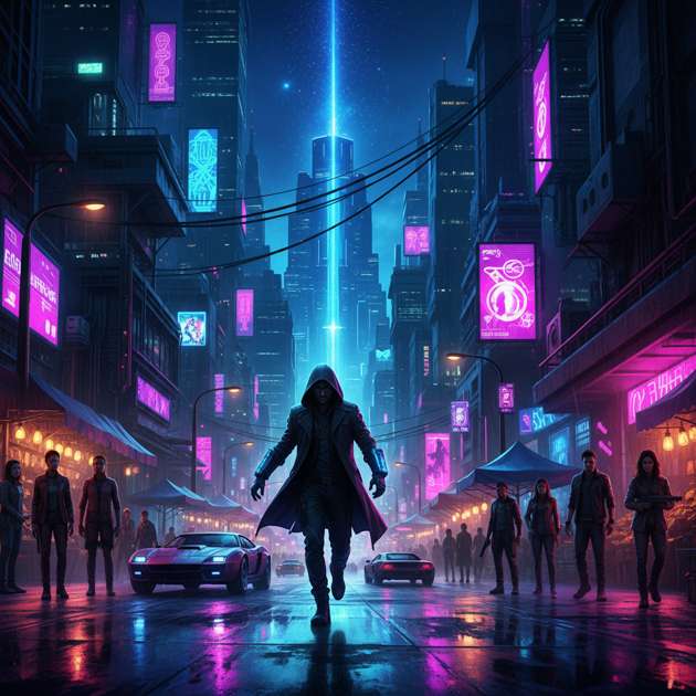 Neon City Flux - Jabali AI Poster