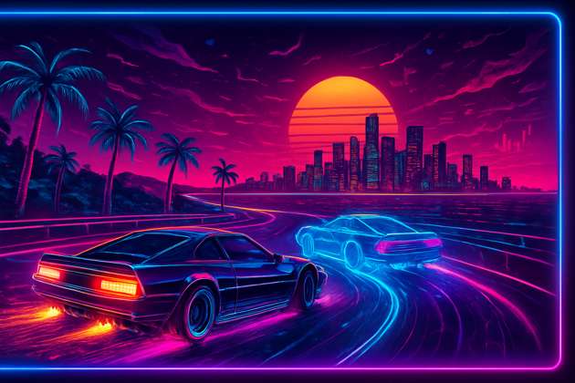 Turbo Neon Coastline - Jabali AI Poster