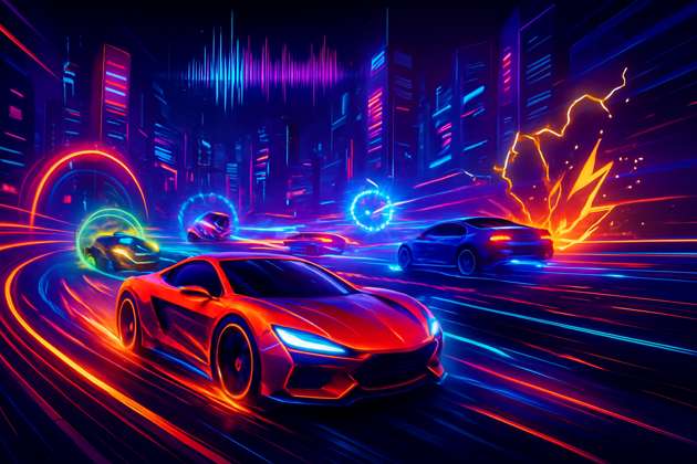 Neon Velocity: Circuit Clash - Jabali AI Poster