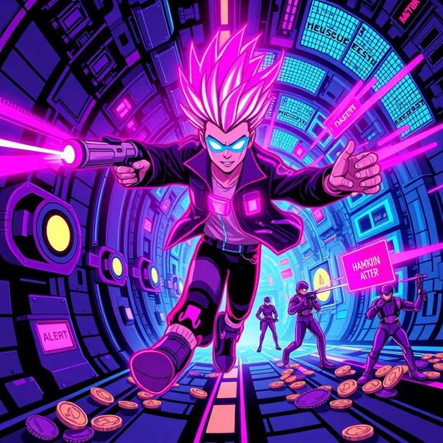 Neon Vault Run - Jabali AI Poster