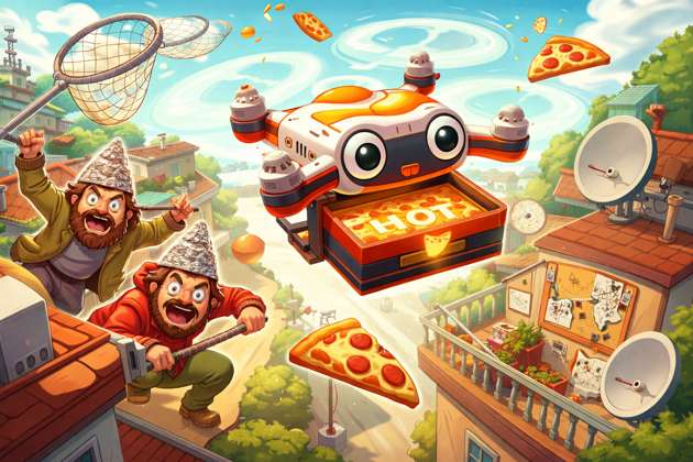 Pizza Panic Drone Dash - Jabali AI Poster