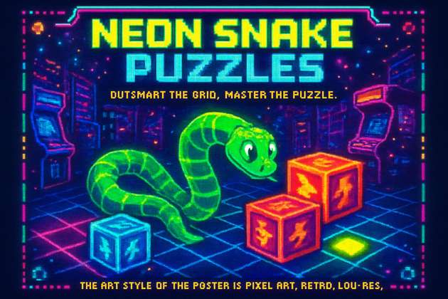 Neon Snake Puzzles - Jabali AI Poster