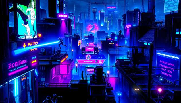 Neon Rush: Urban Runner - Jabali AI Poster
